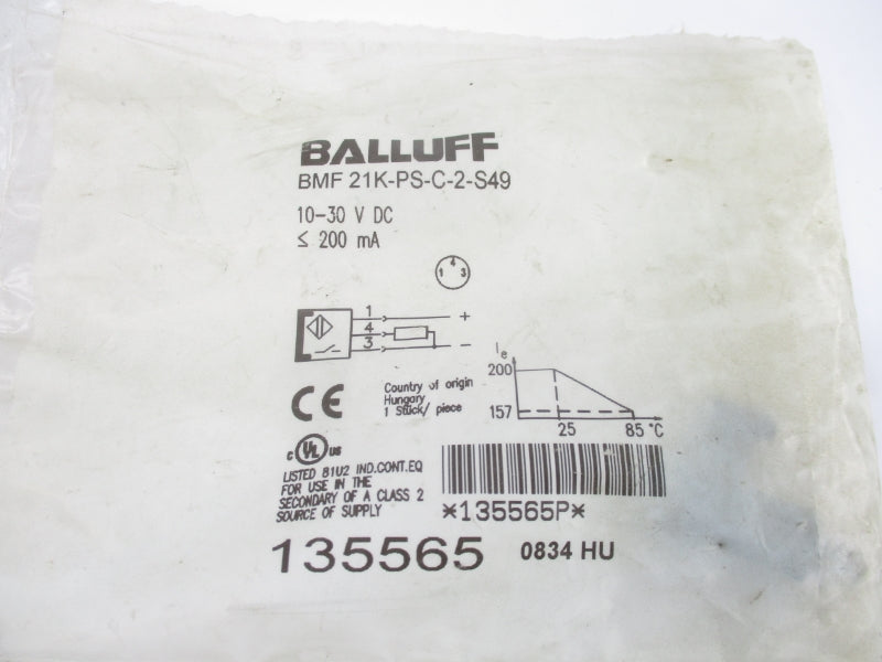 BALLUFF BMF21K-PS-C-2-S49 10-30VDC NSMP