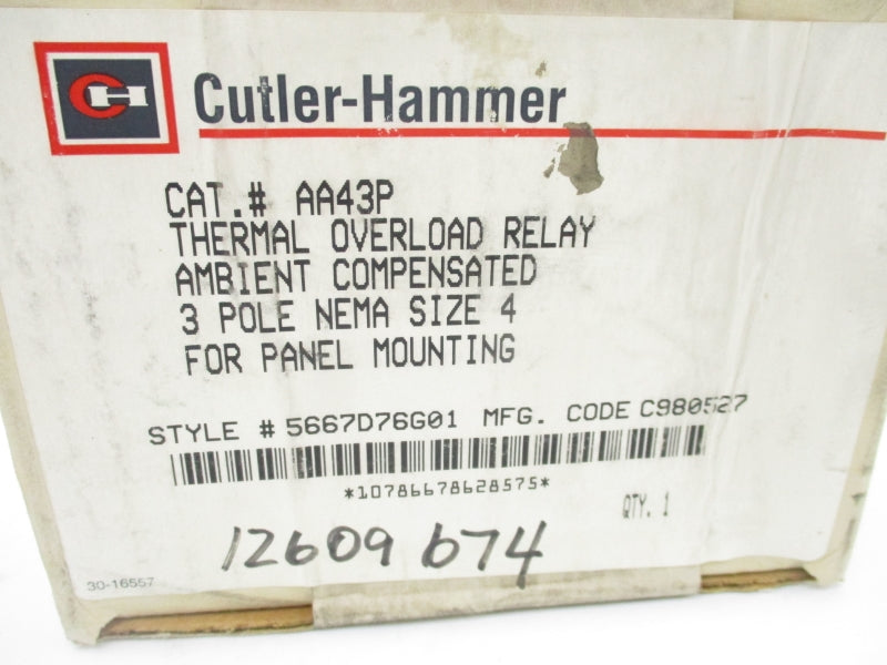 CUTLER HAMMER 5667D76G01 AA43P NSFS