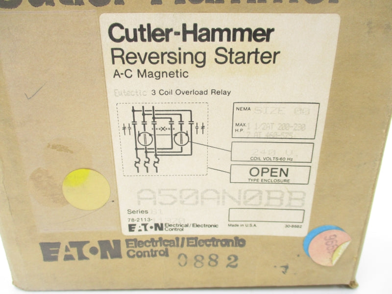 CUTLER HAMMER A50AN0BB SER. B1 220/240V 9A  NSMP