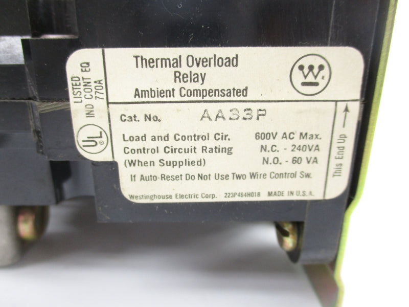 WESTINGHOUSE AA33P 600VAC NSNP