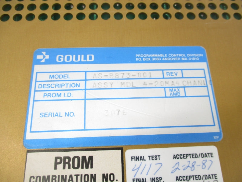 GOULD AS-B873-001 UNMP