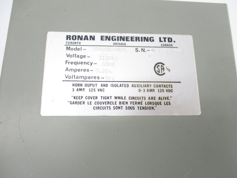 RONAN ENGINEERING X90-301-20PR 115VAC 3A UNMP