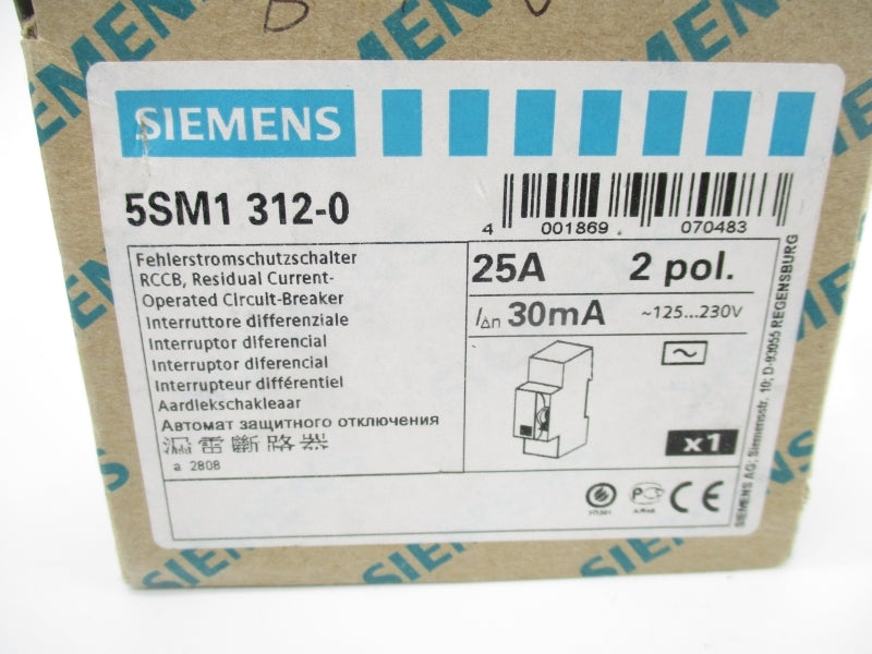 SIEMENS 5SM1312-0 125-230V 25A NSMP