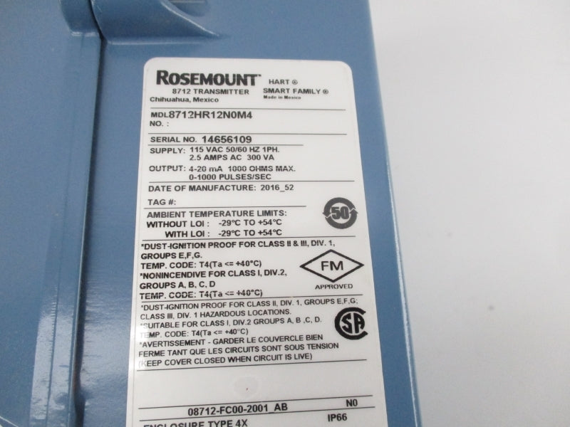 ROSEMOUNT 8712HR12N0M4 115VAC 2.5A NSNP