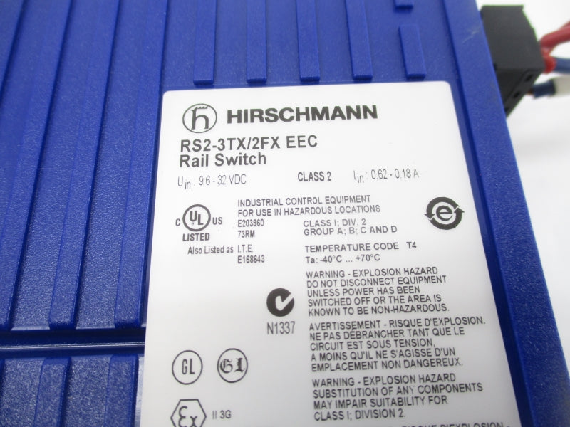 HIRSCHMANN RS2-3TX/2FXEEC 9.6-32VDC 0.62-0.18A UNMP