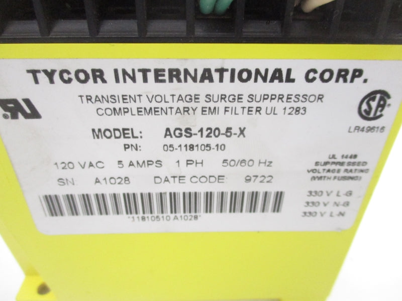 TYCOR AGS-120-5-X 05-118105-10 120VAC 5A UNMP