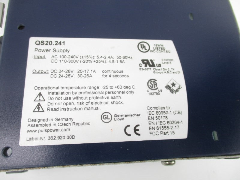 PULS QS20.241 110-300VDC 4.8-1.8A NSNP