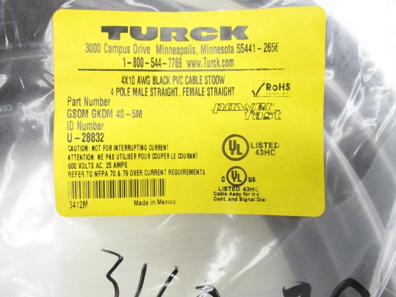 TURCK GSDMGKDM40-5M 600VAC 25A NSMP