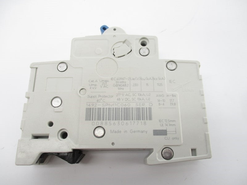 ALLEN BRADLEY 1492-SPM1C060 SER. D 277VAC 6A NSNP