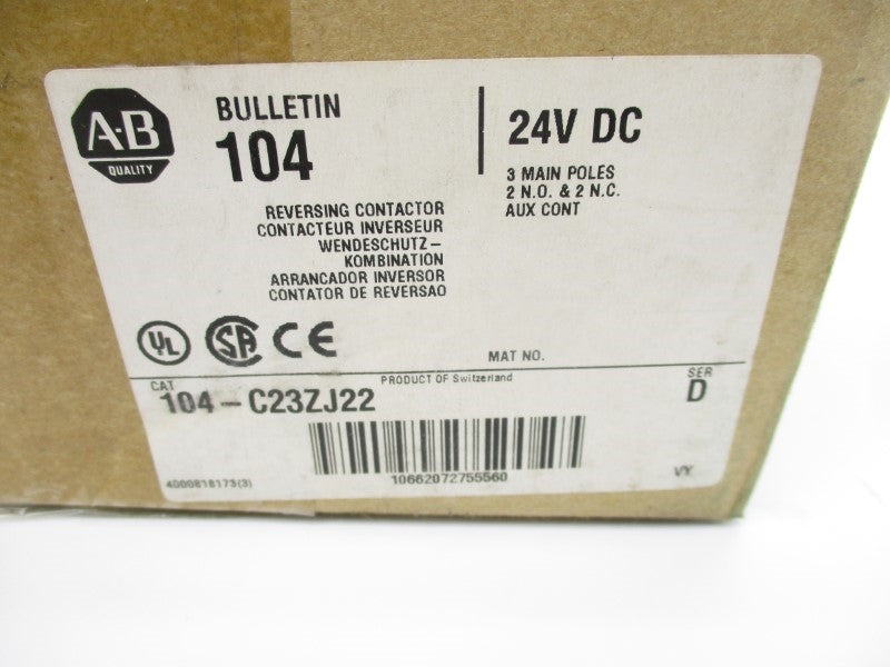 ALLEN BRADLEY 104-C23ZJ22 SER. D 24VDC 32A NSMP
