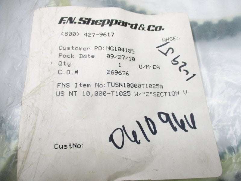 F.N.SHEPPARD TUSN10000T1025A NSMP
