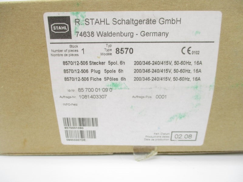 STAHL 8570/12-506 200/346-240/415V 16A NSMP