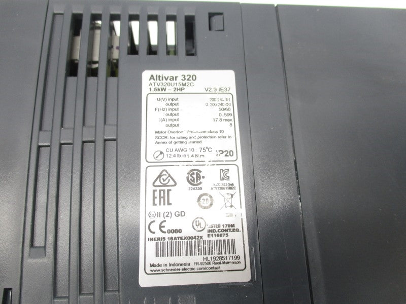 SCHNEIDER ELECTRIC ATV320U15M2C 200-240VAC 17.8A UNMP