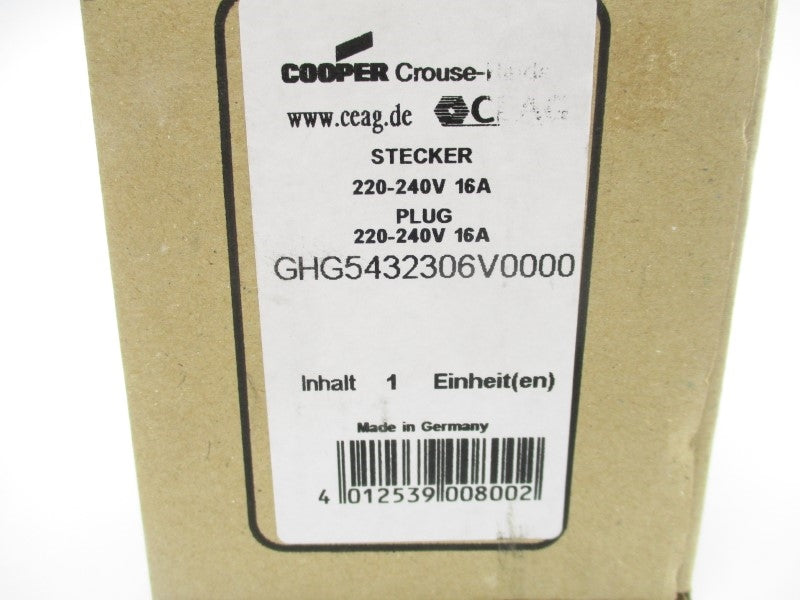 COOPER GHG5432306V0000 220-240V 16A NSMP