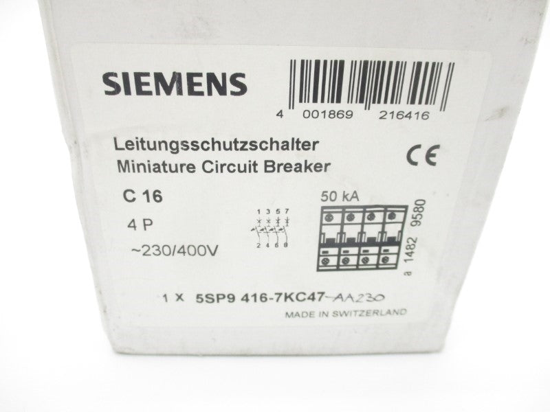 SIEMENS 5SP9416-7KC47 230/400V 16A NSMP