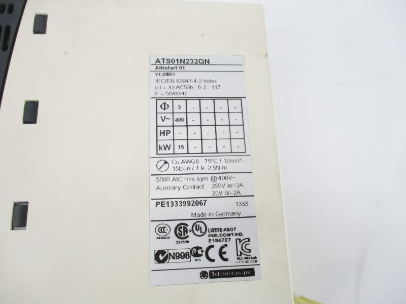 SCHNEIDER ELECTRIC ATS01N232QN 400V 2A UNMP
