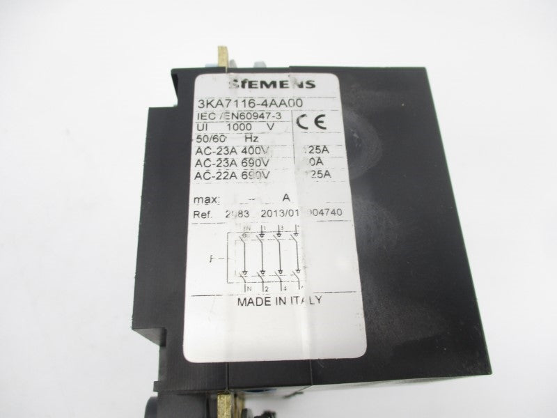 SIEMENS 3KA7116-4AA00 690VAC 22A NSNP