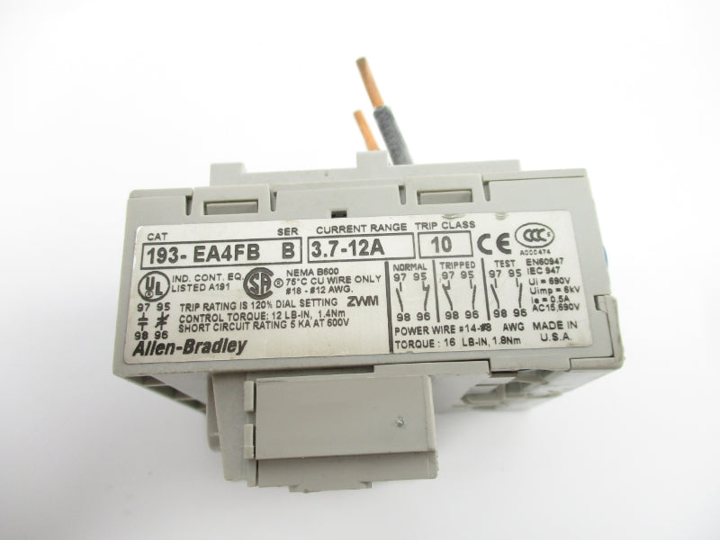 ALLEN BRADLEY 193-EA4FB SER. B 690V 3.7-12A UNMP