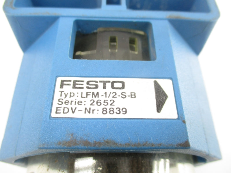 FESTO LFM-1/2-S-B SER. 2652 200PSI UNMP