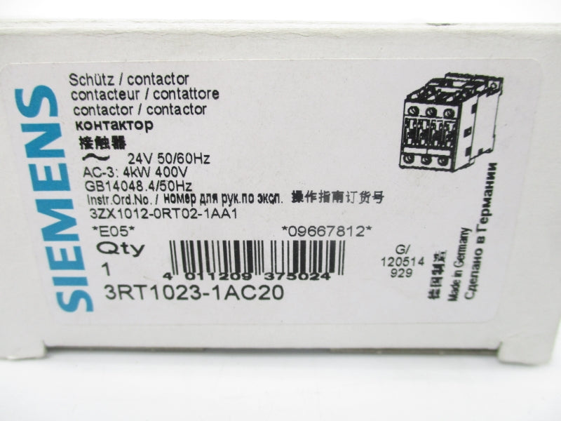 SIEMENS 3RT1023-1AC20 24V 40A NSMP