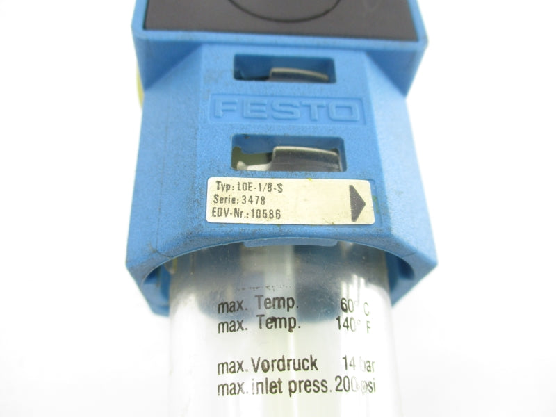FESTO LOE-1/8-S SER. 3478 200PSI NSNP