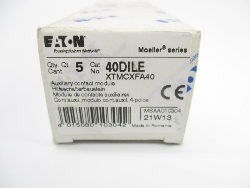 EATON 40DILEXTMCXFA40 600VAC 10A (PKG OF 5) NSMP