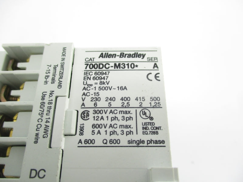 ALLEN BRADLEY 700DC-M310 SER. A 24VDC 16A NSNP