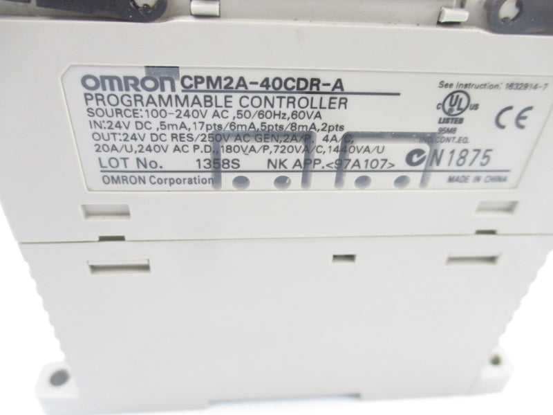 OMRON CPM2A-40CDR-A 100-240VAC 20A (AS PICTURED) NSNP