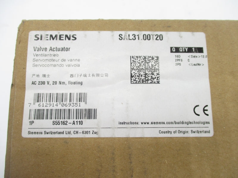SIEMENS SAL31.00T20 230VAC NSMP
