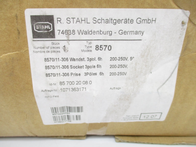 STAHL 8570/11-306 200-250V 16A NSMP