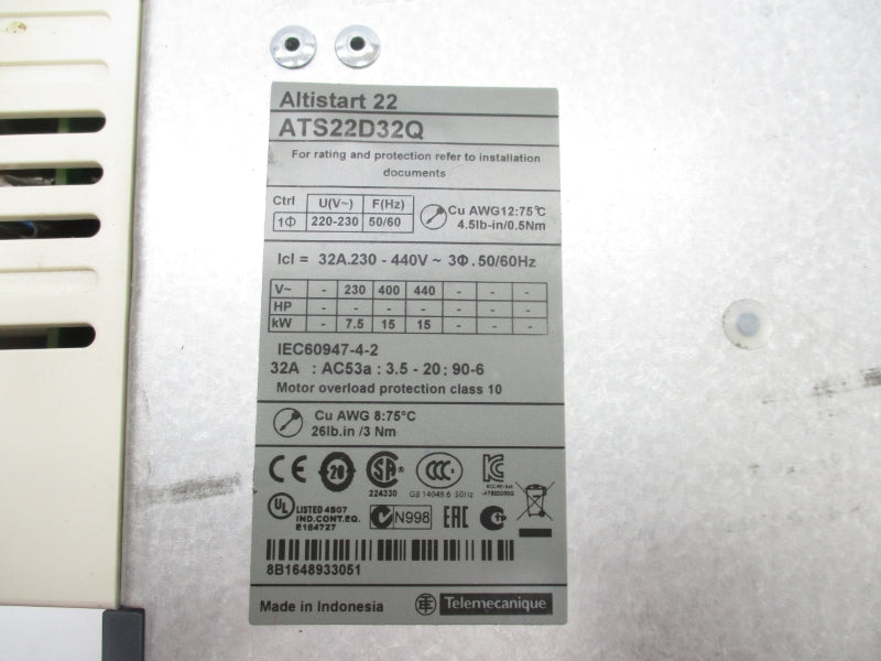SCHNEIDER ELECTRIC ATS22D32Q 230-440V 32A UNMP