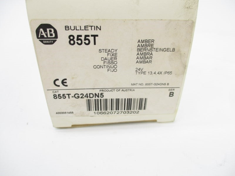 ALLEN BRADLEY 855T-G24DN5 SER. B 24VAC/DC 0.271A (WH) NSMP
