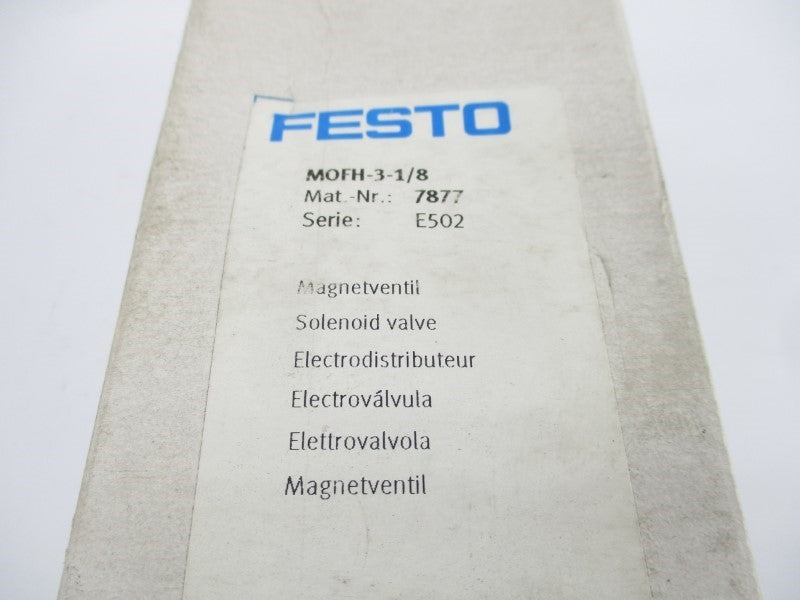FESTO MOFH-3-1/8 7877 SER. E502 21-120PSI NSMP