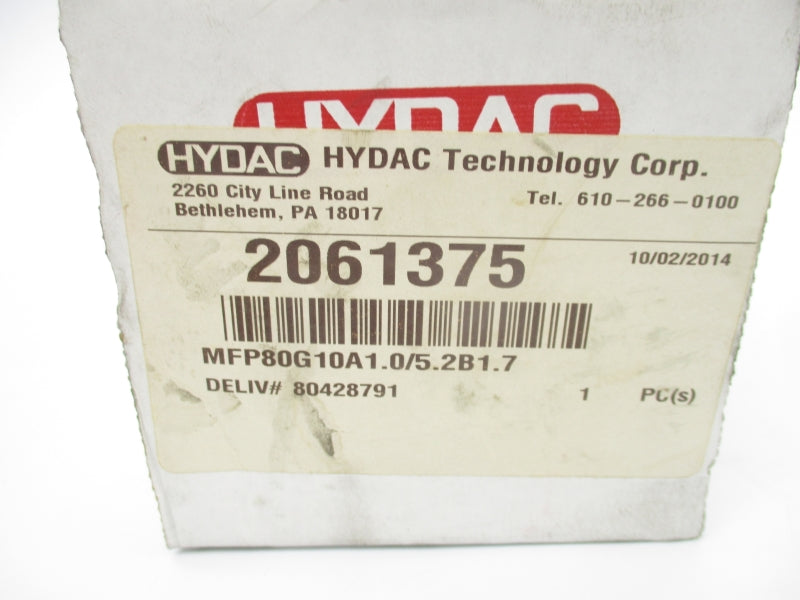 HYDAC MFP80G10A1.0/5.2B1.7 2061375 120PSI NSMP