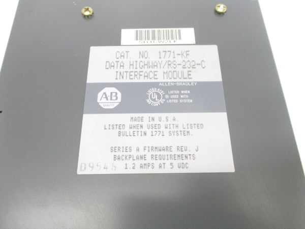 ALLEN BRADLEY 1771-KF SER. A 5VDC 1.2A NSNP