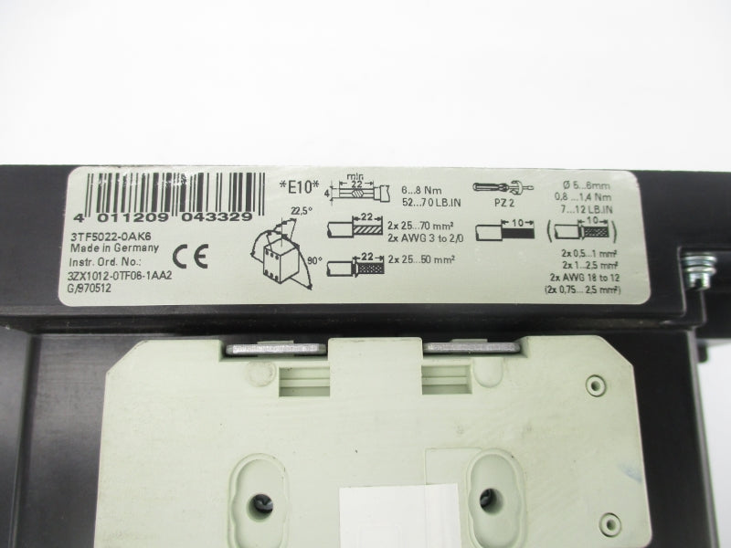 SIEMENS 3TF5022-0AK6 110/120V 160A NSNP
