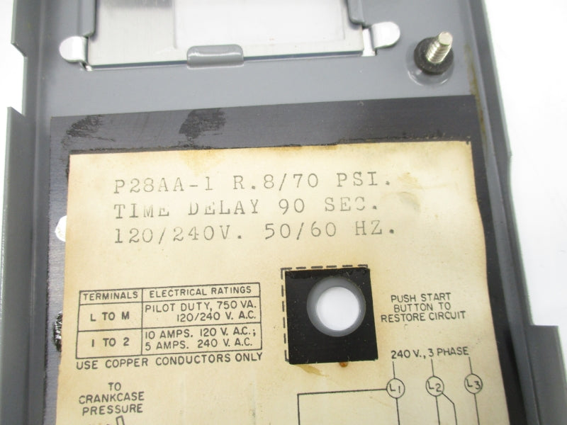 PENN CONTROLS P28AA-1 120/240V 10A 90S 8/70PSI NSNP