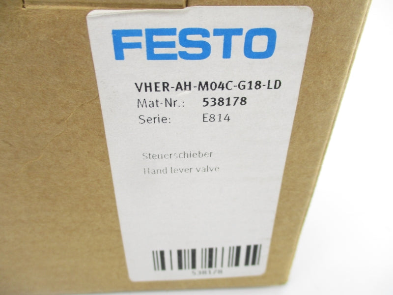 FESTO VHER-AH-M04C-G18-LD 538178 SER. E814 14-145PSI NSMP