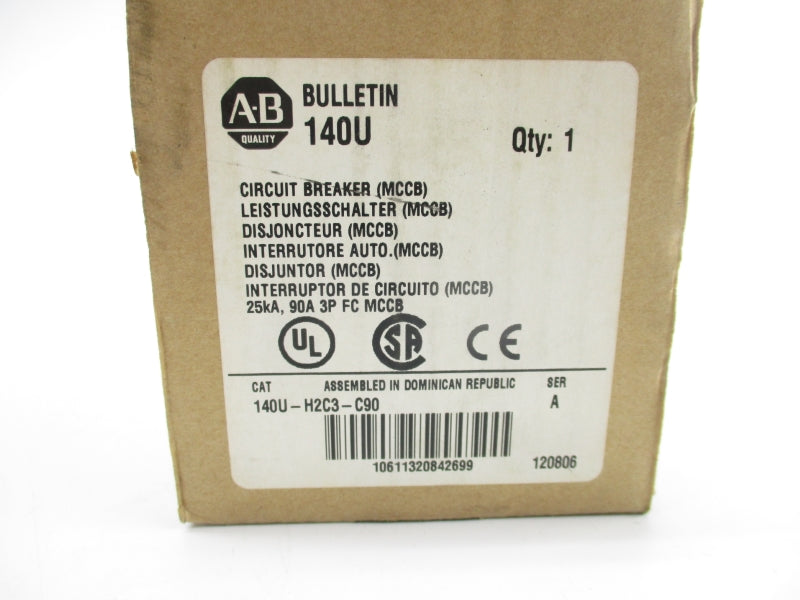 ALLEN BRADLEY 140U-H2C3-C90 SER. A 500V 90A (BR/WH) NSMP