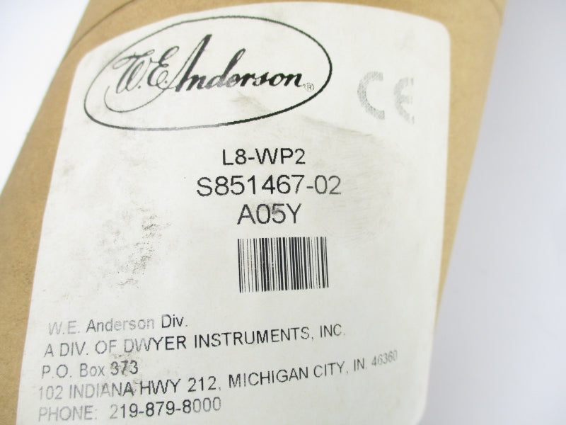 W.E ANDERSON L8-WP2 125/250VAC 5A 150PSI NSMP