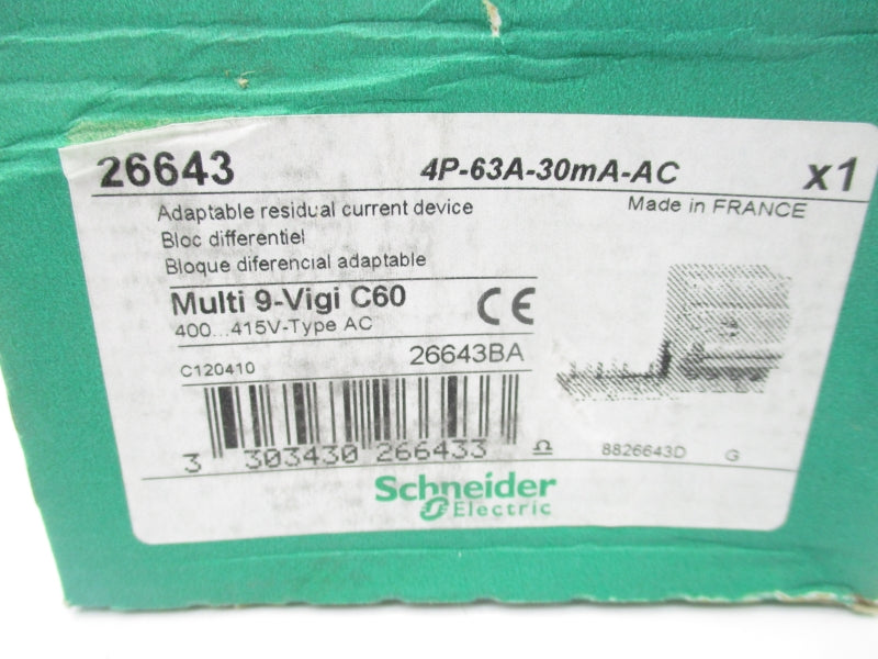 SCHNEIDER ELECTRIC 26643 400-415VAC 63A NSMP