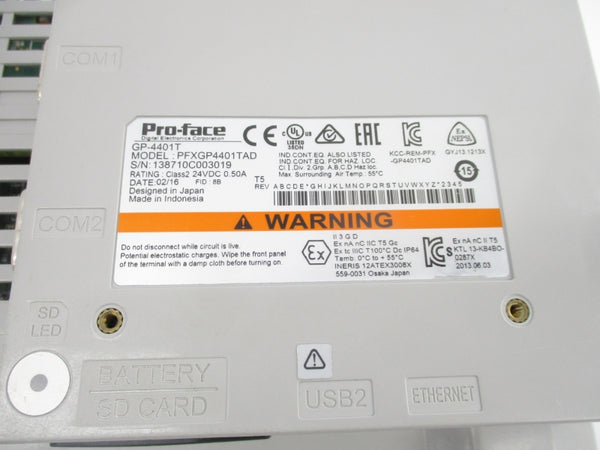 PRO-FACE PFXGP4401TAD GP-4401T 24VDC 0.50A (AS PICTURED) NSNP