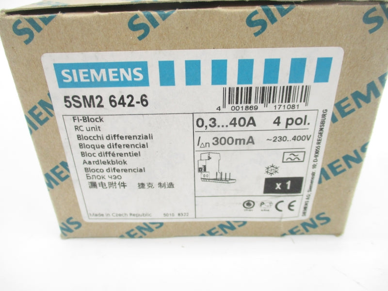 SIEMENS 5SM2642-6 230-400V 0.3-40A NSMP