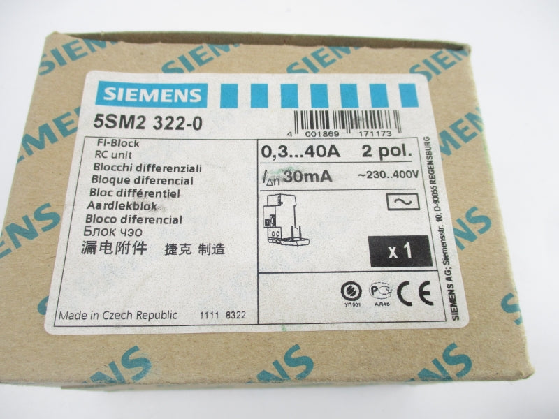 SIEMENS 5SM2322-0 230-400V 0.3-40A NSMP