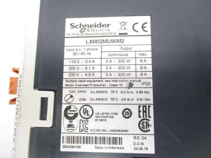 SCHNEIDER ELECTRIC LXM32MU90M2 230V 9A UNMP