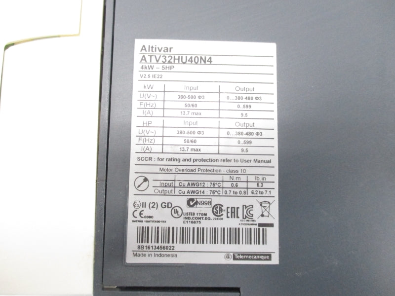 SCHNEIDER ELECTRIC ATV32HU40N4 380-500V 13.7A UNMP