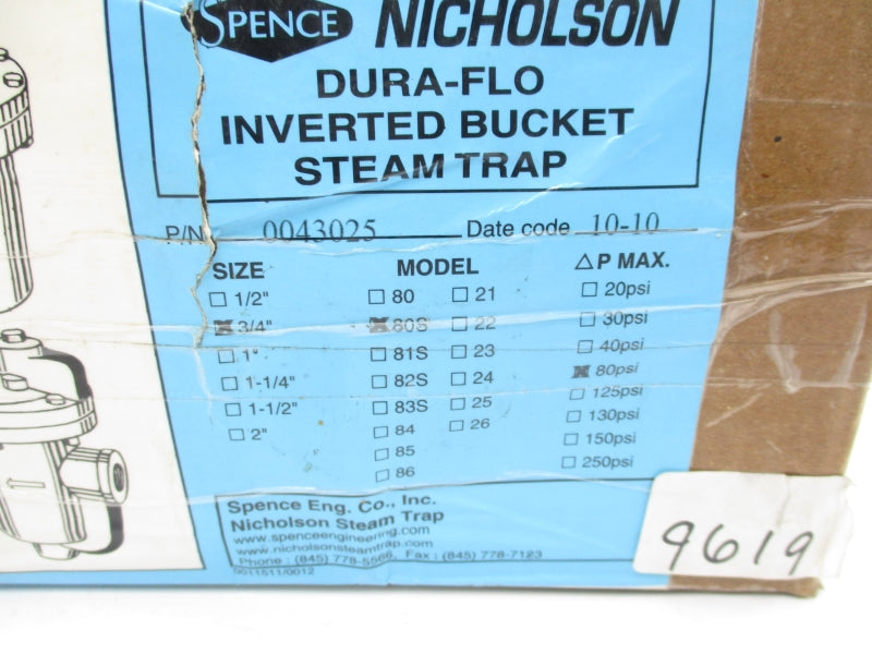 SPENCE 0043025 80S 3/4" 80PSI NSMP