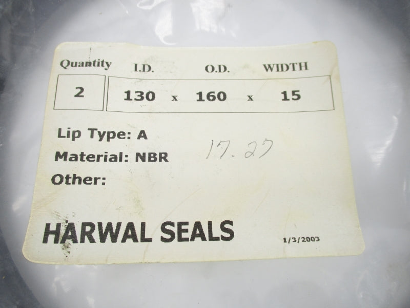 HARWAL SEALS 130X160X15 (PKG OF 2) NSMP