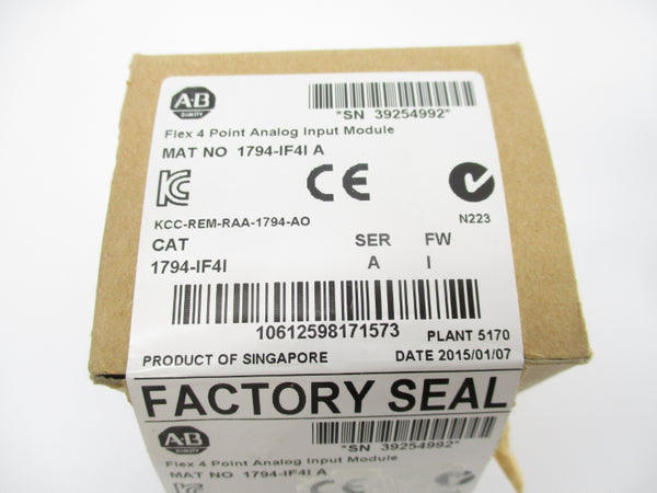 ALLEN BRADLEY 1794-IF4I SER. A 19.2-13.2VDC F/W I NSMP