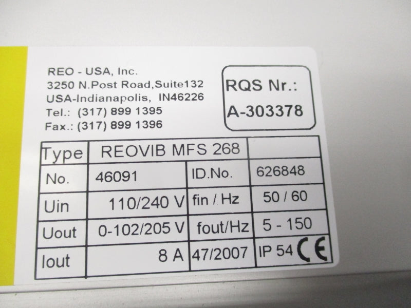 REO ELEKTRONIK REOVIBMFS268 46091 110/240V 8A NSNP